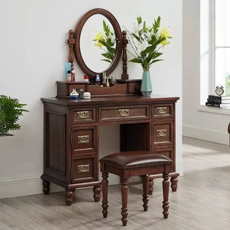 

Brown Luxury Box Dresser Eithe Bedroom Girl Wood Women Living Room Dressing Table Storage Hotel Armadietto Trucco Furniture