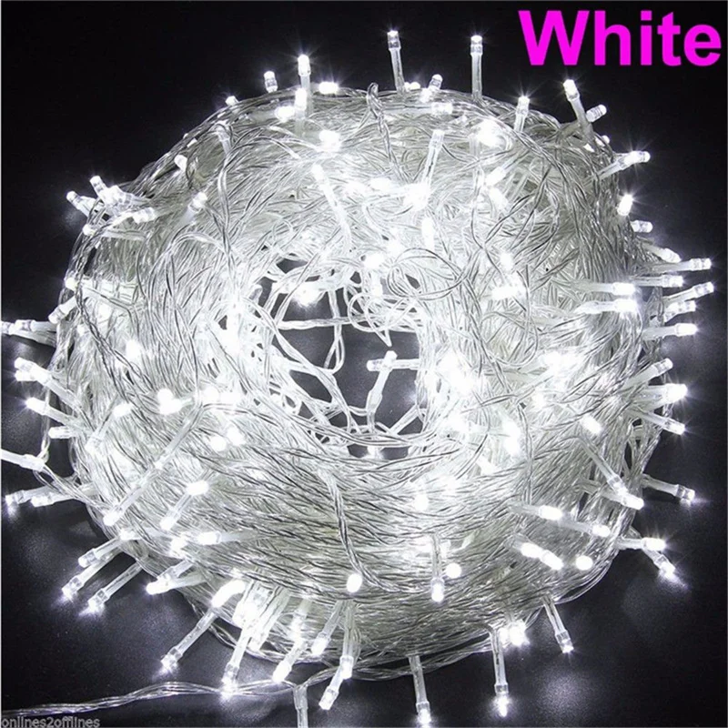 220V EU Plug 20M Outdoor Christmas 200LED String Light Garlands Decoraction Fairy Lamp For Home Wedding Party Holiday Lights