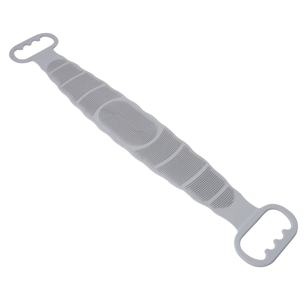 

Silicone Long Strip Back Shower Towel Grey Exfoliating Belt Body Scrubber Tool for Deep Cleaning Smooth Skin Back Shower Towel