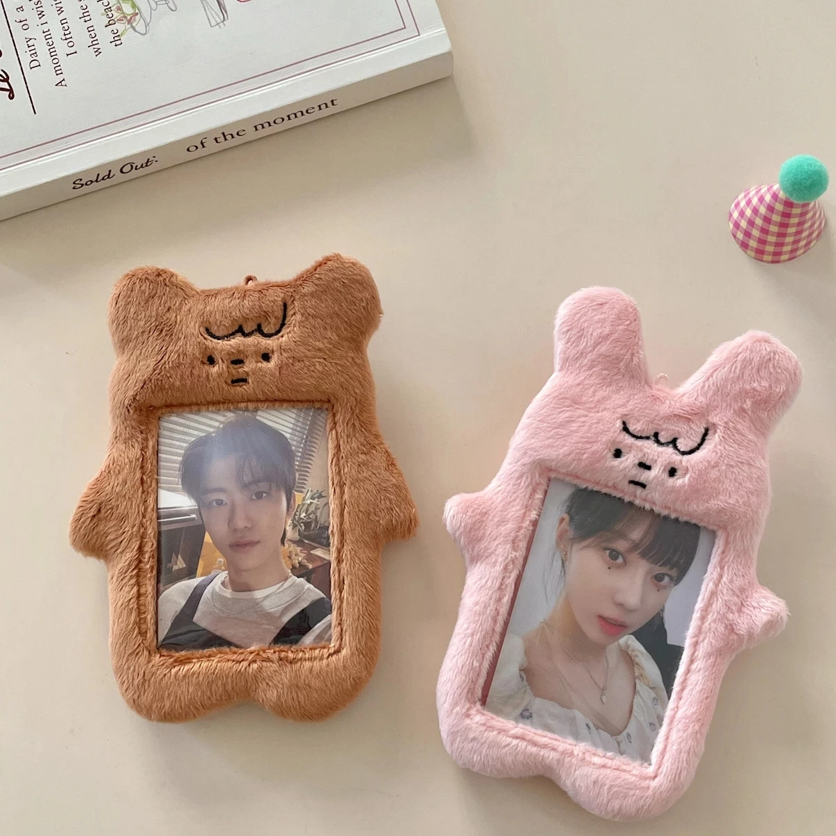 New Arrival Kawaii Little Devil Bear Rabbit Plush Photocard Holder Credit ID Bank Card Bus Card Photo Protective Case