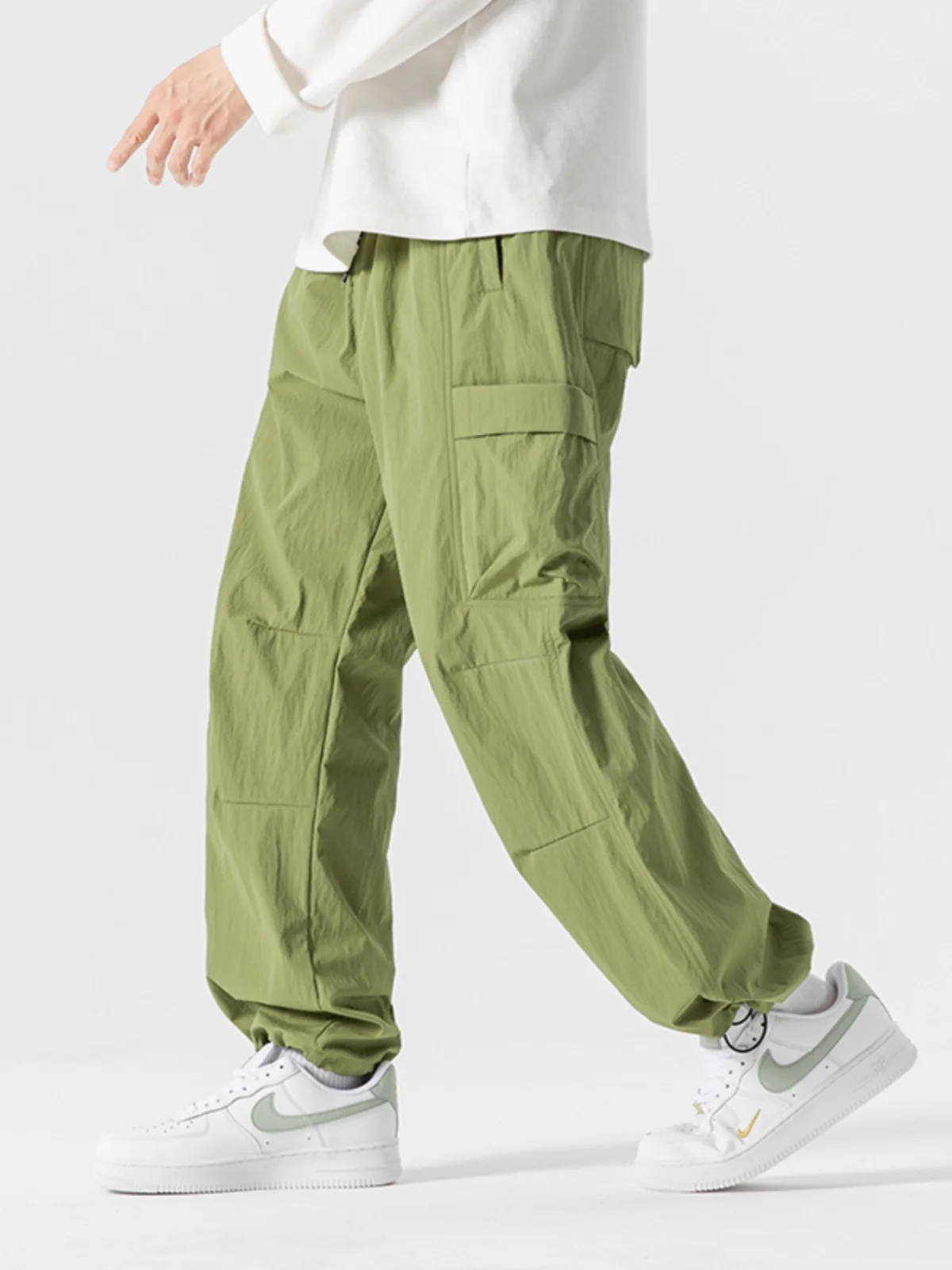 

Men's Vintage Japanese Straight Leg Umbrella Soldier Pants Pure Color Wide Leg Casual Workwear Long Trousers Spring Summer