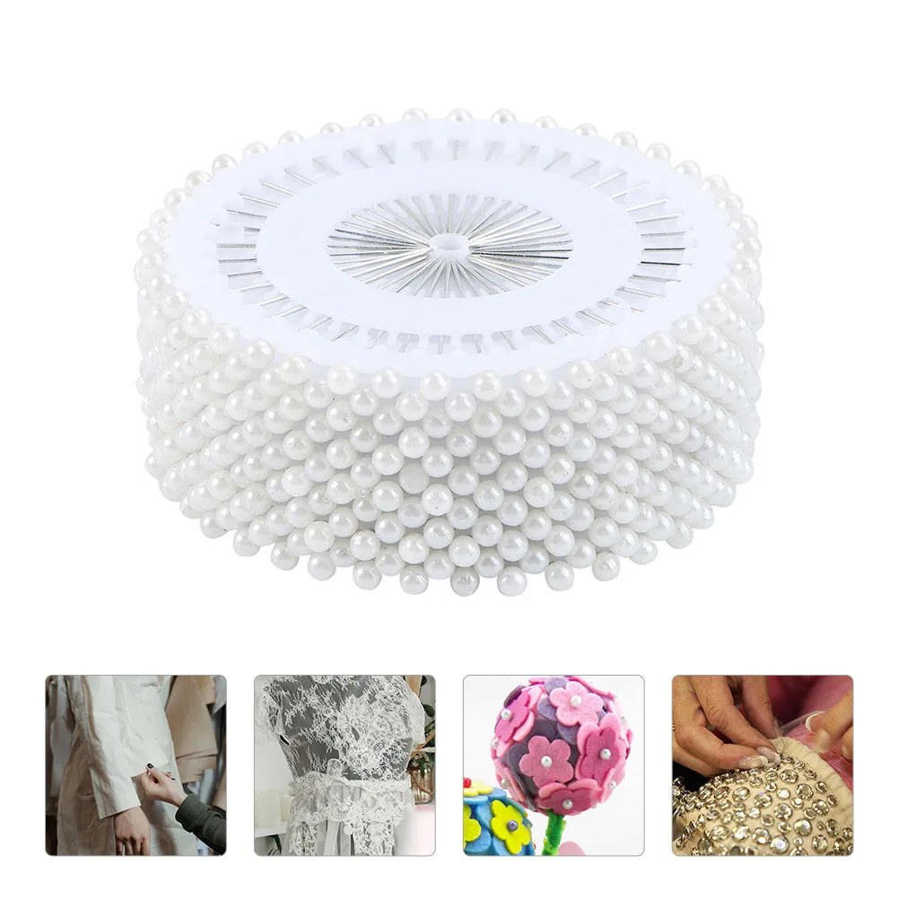 

960 pcs Head Pins Round Pearl Durable Rust Resistant Steel Plastic Sewing Handicrafts Corsages Boutonnieres Prom Graduation