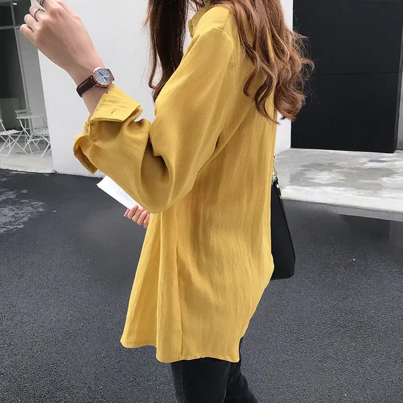 Blusas White Shirt Woman Long Sleeve Korean Fashion Women\'s Blouse Chemise Femme Elegant Clothes  Aesthetic Collared Tops