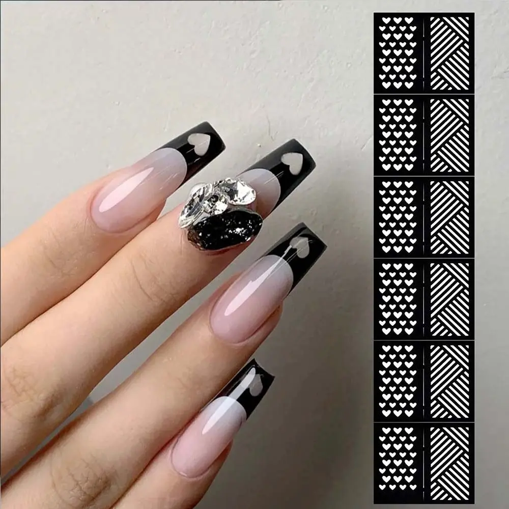 Heart Nail Art Decoration Stars Spray Paint Nail Sticker Hollow Nail Decals Airbrush Nail Stencils Template Nail Sticker