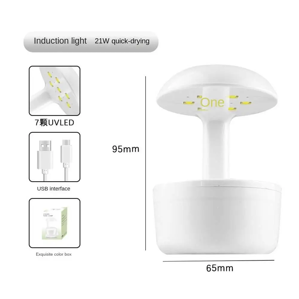 Mini Nail Drying Lamp para Gel Secador de esmalte, Manicure Ferramentas, Máquina de fototerapia, cabo USB, único dedo