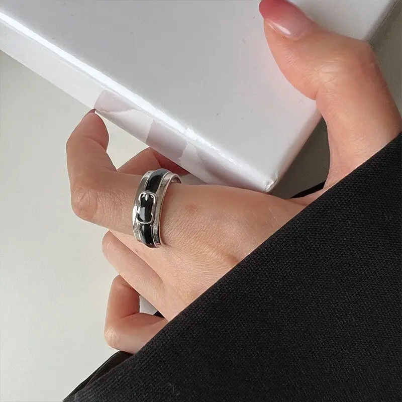 

925 Sterling Silver Adjustable Rings For Women Belt Engagement Luxury Fine Jewelry Aesthetic Wedding Accessories Argent 925