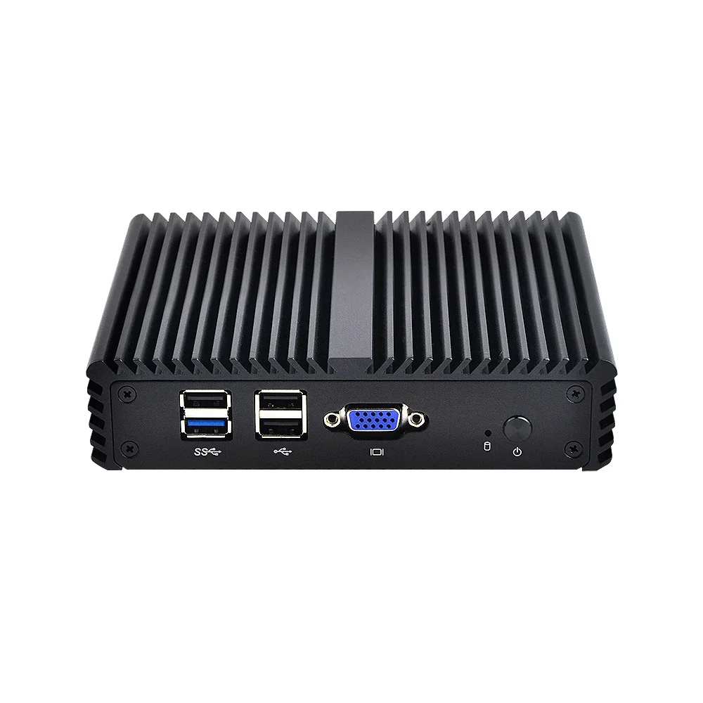 Fanless Mini Industrial PC Max 8G DDR3 Dual Core Mini Desktop Computer x86 4 Lan port 12v 1080P Fanless appliance