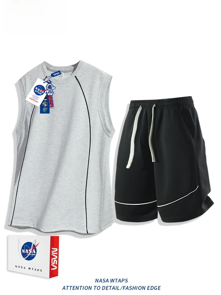 

WTAPS Ice Silk Sports Set Men's Summer Svel T-irt Loose Versatile Haome Two-Piece Set Casual Sportswear Ensemble