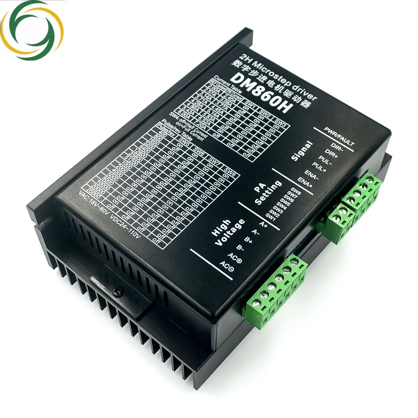 

Stepper motor driver cintroller DM860 DM860H microstep brushless DC stepper motor shell for 57 86 stepper motor Nema23 Nema34