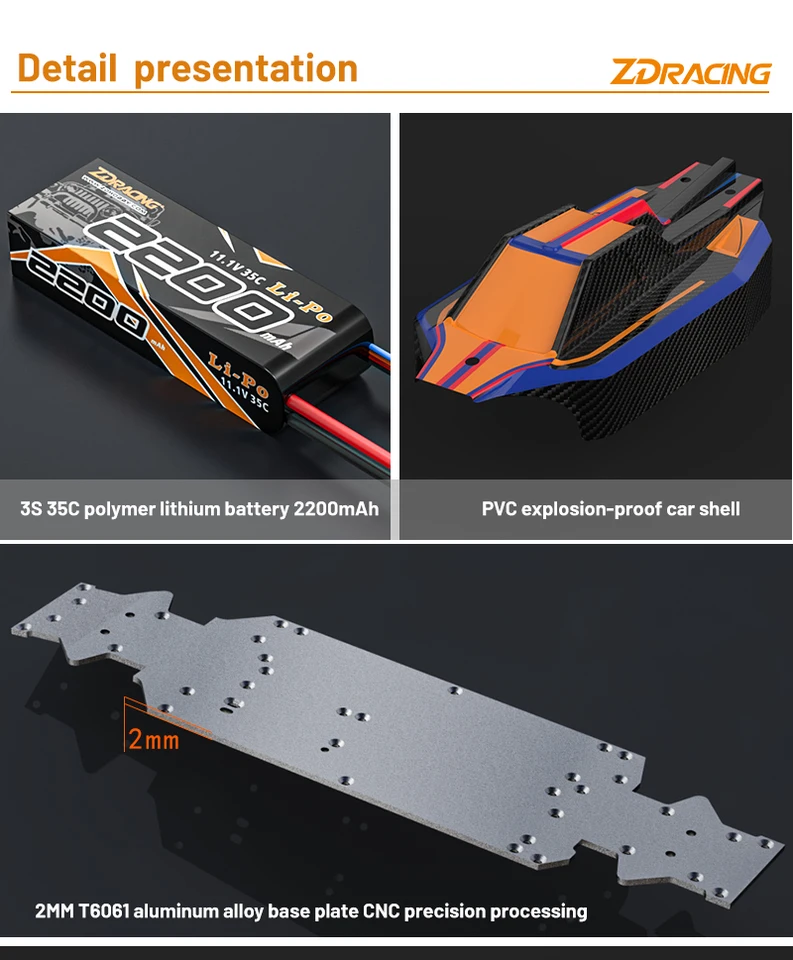 ZD Racing Bx12 Remote Control Car 70KM/h 1/12 Four-wheel Drive