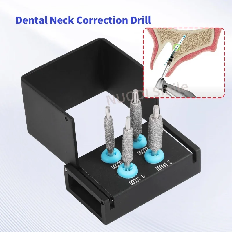 4Pcs Dental Implant Guided Neck Correction Drill FG7604 Diamond Grinding Tool for Jawbone Tools Dental Bone Track Drill Kit