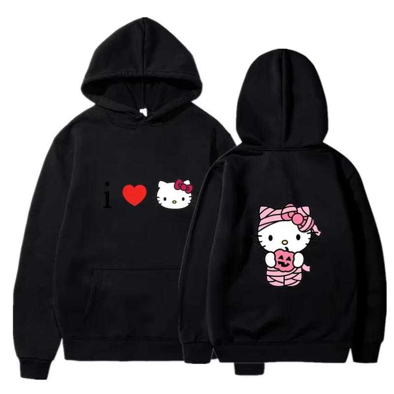 

MINISO 2025 Autumn Hello Kitty Couple Hoodie Men's and Women's Pullover Fashionable Hoodie Winter