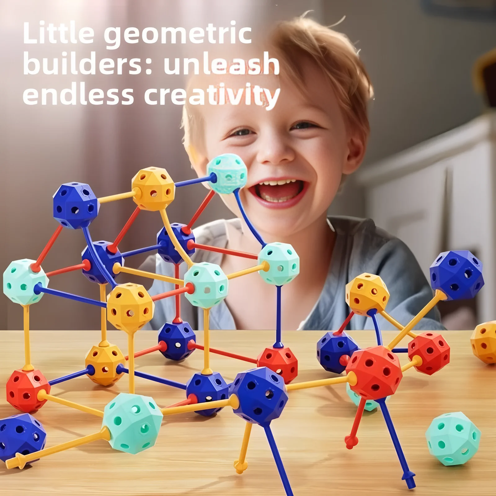 3D Geometric Transformable Building Blocks Children's Educational Toys Large Particle String Beads Spatial Thinking Assembly