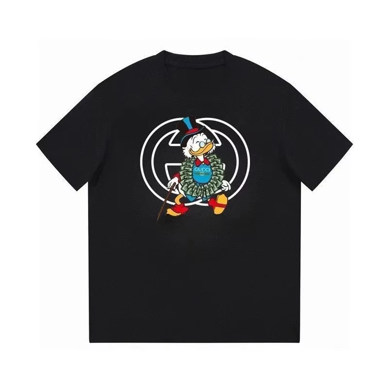

Summer New Trendy Brand Fashion Short-sleeved Printed Cotton Round Neck T-shirt Large Size Loose Casual Male and Female Couples