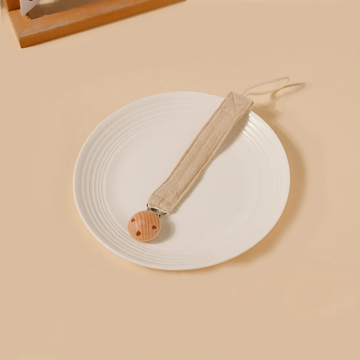1PcsDouble Schicht Reine Baumwolle Crepe Tuch Nippel Hängen Seil Gedruckt Baumwolle Baby Schnuller Kette Neugeborenen Buche Schnuller Clip Geschenk – Detail 6