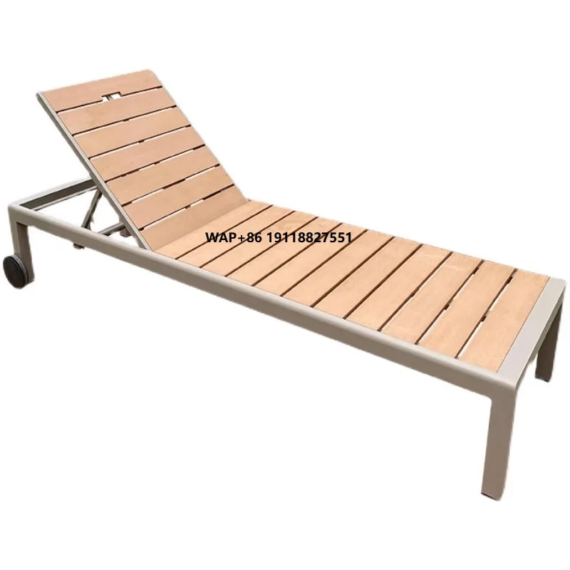 كرسي استرخاء خارجي قابل للطي على الشاطئ من خشب الألومنيوم #1