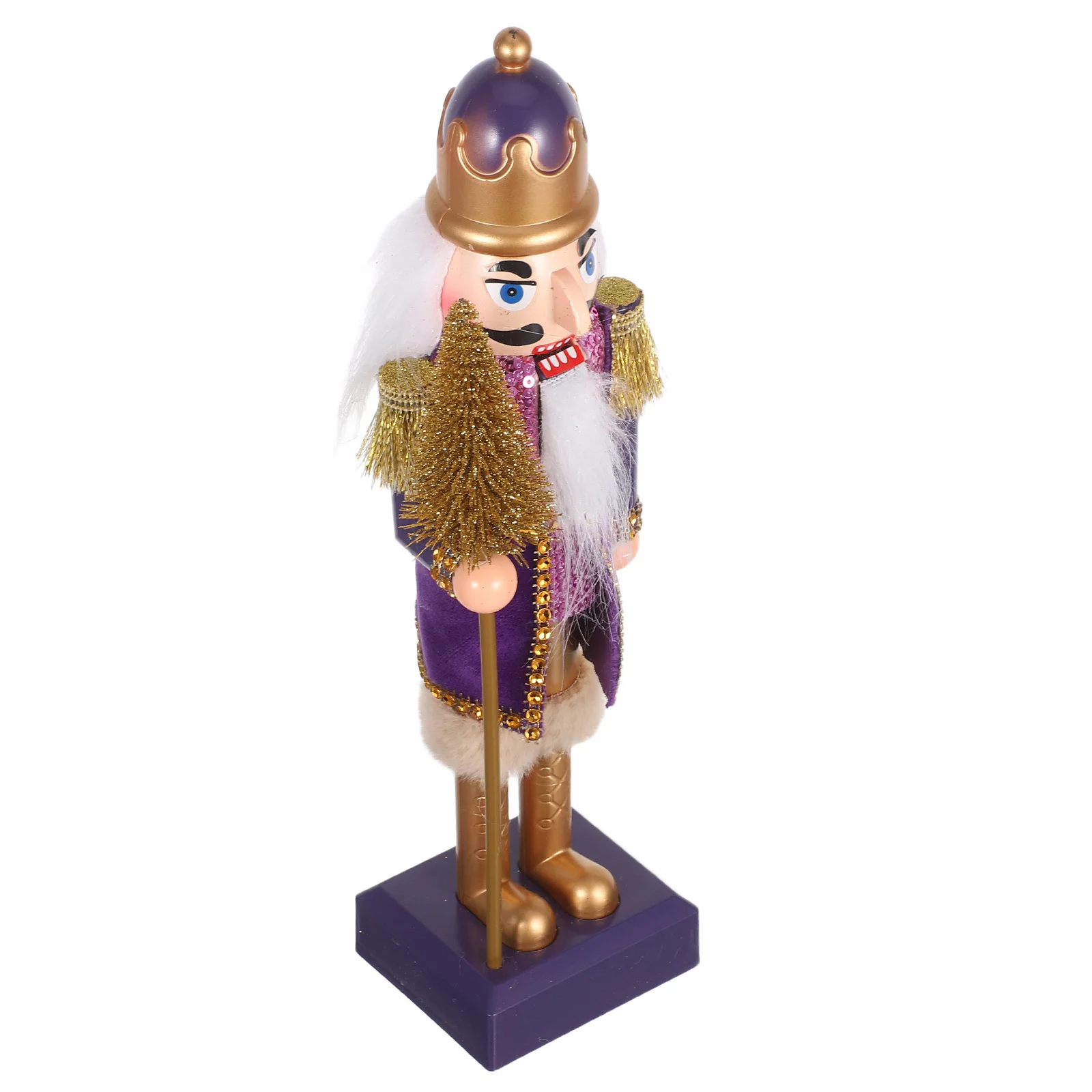 

Christmas Nutcracker Soldier Plastic Nutcracker Holding Tree Ornament 11 Inch Xmas Puppet Festive Centerpiece