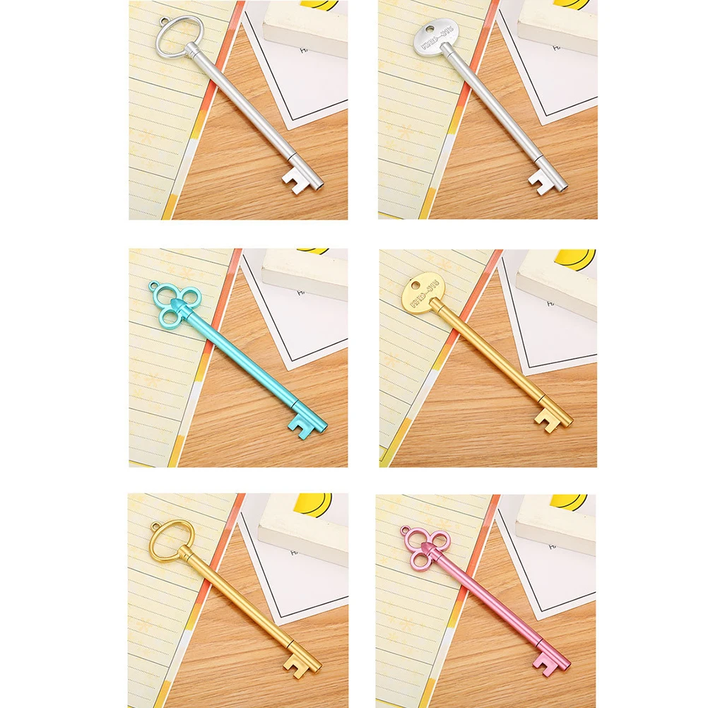 

12 Pcs Golden Key Neutral Pen Office Supplies Pens Shape Shaped 0.5mm Gel Black