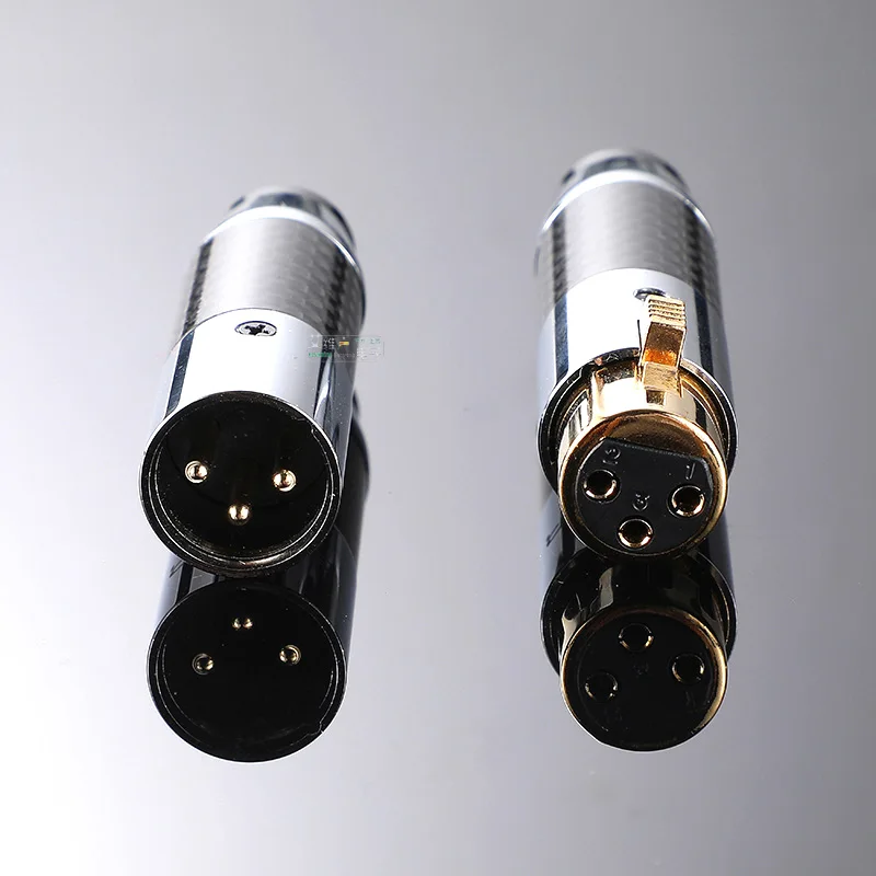 Carbon Fiber 3-pin XLR plug Connector Male Female 3-core XLR Balanced Microphone Audio Fever Welding DIY Plug