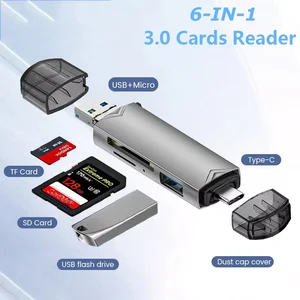 6 1 다기능 USB 3.0 U 디스크 카드 리더 유형 C/Micro USB/TF/SD 플래시 드라이브 메모리 카드 읽기 어댑터 전화 액세서리 10 최고의 판매 SD HD 컨버터 - №6