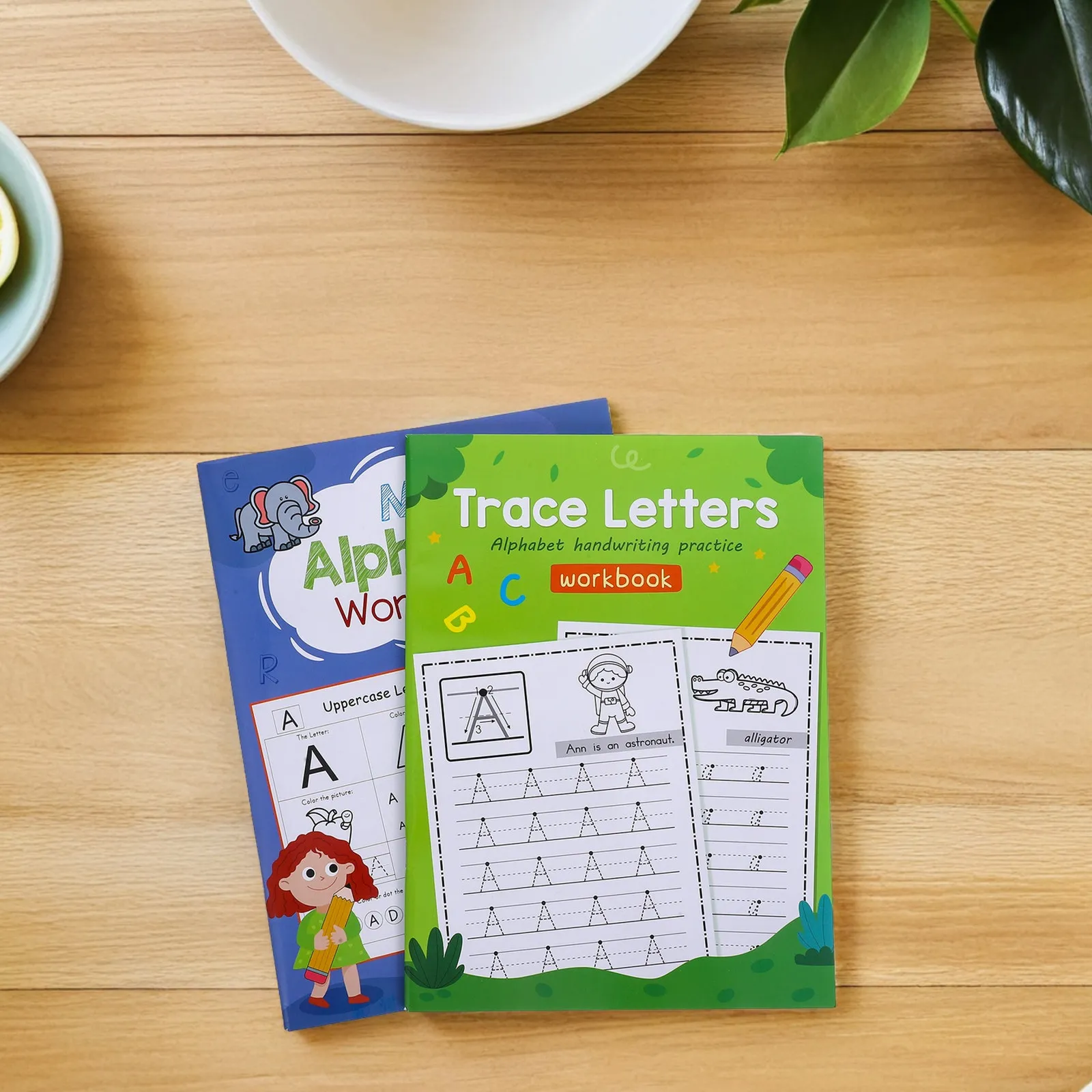 2Pcs Alphabet Letter Tracing Workbook Early Education Handwriting Practice Activity Book for Kids Preschool Learning Writing
