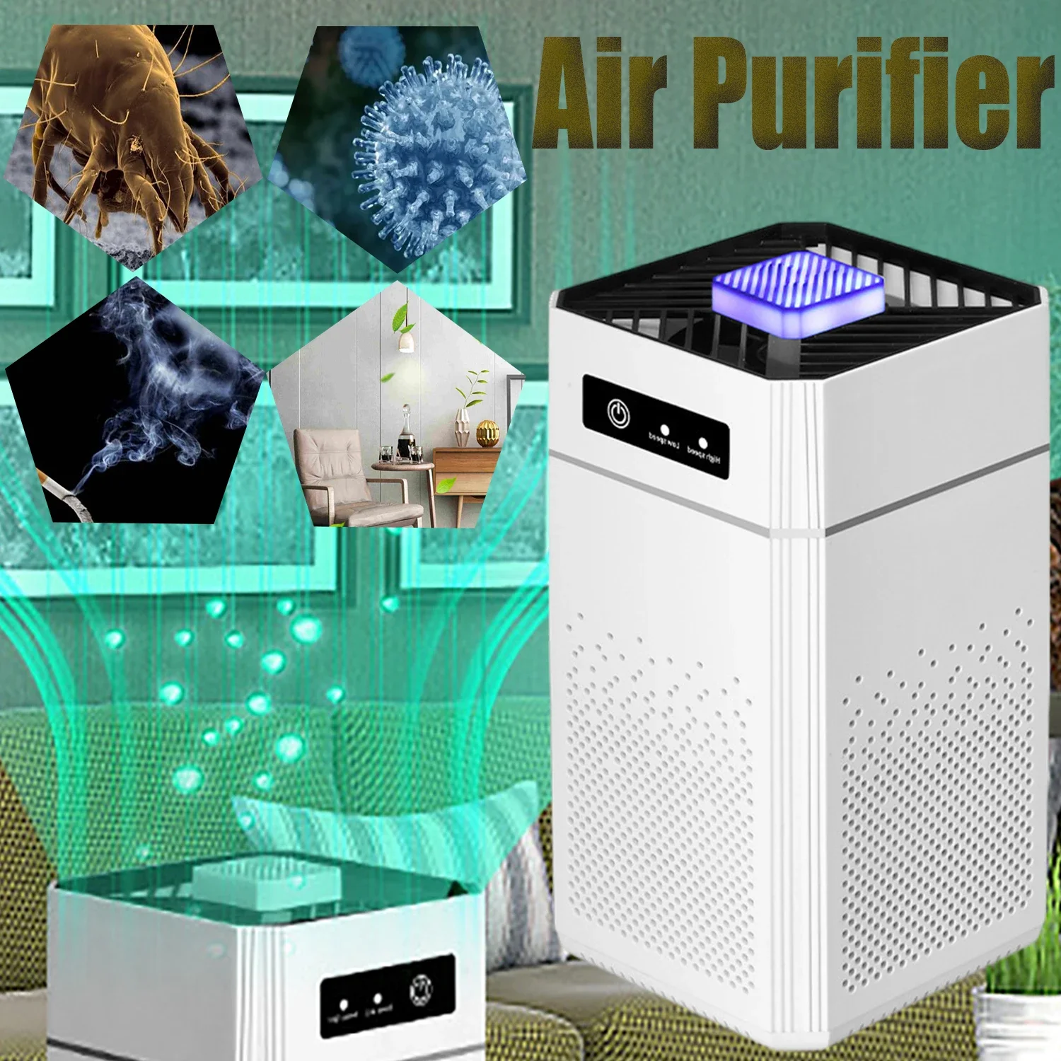 2024 Xiaomi Air Purifier Negative Ions Generator Remover Odor Smoke for Car Room Kitchen with HEPA Filter Air Freshener Cleaner