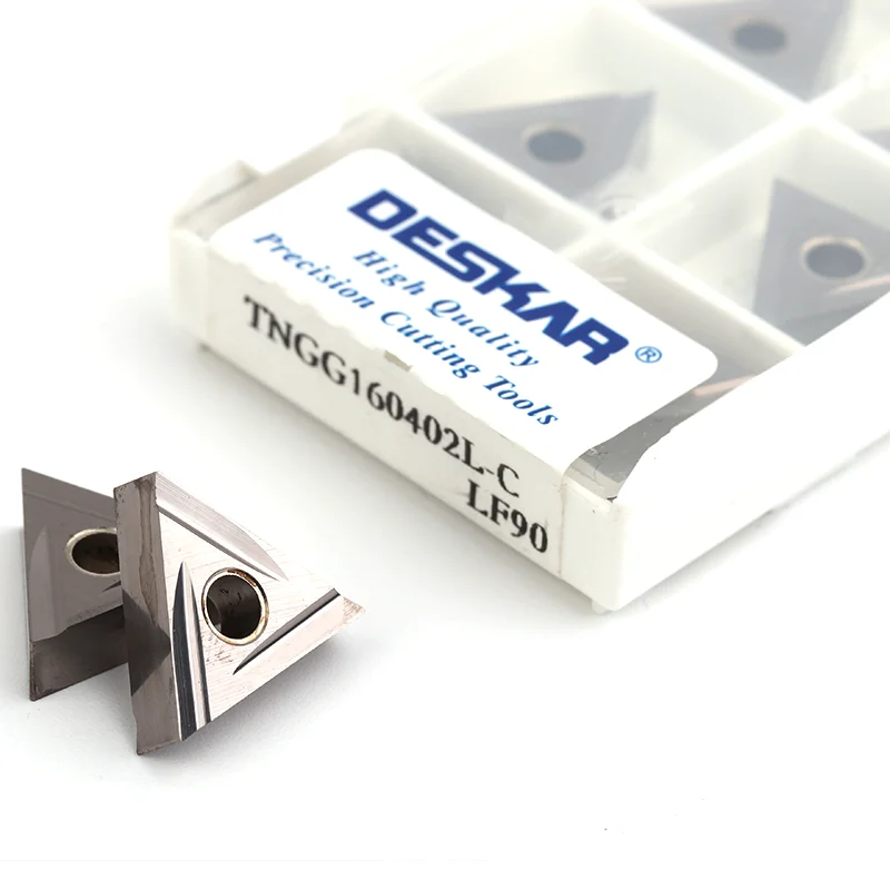10PCS TNGG160402 TNGG160404 R-F L-F R-P L-P R-C L-C LF90 DESKAR Cermet Blades CNC Lathe Machine Cutter Turning Tools TNGG Insert