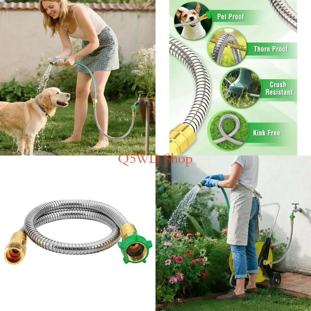 

Q5WD Садовый шланг с внутренней резьбой и наружной резьбой 5-футовый герметичный гибкий водяной шланг