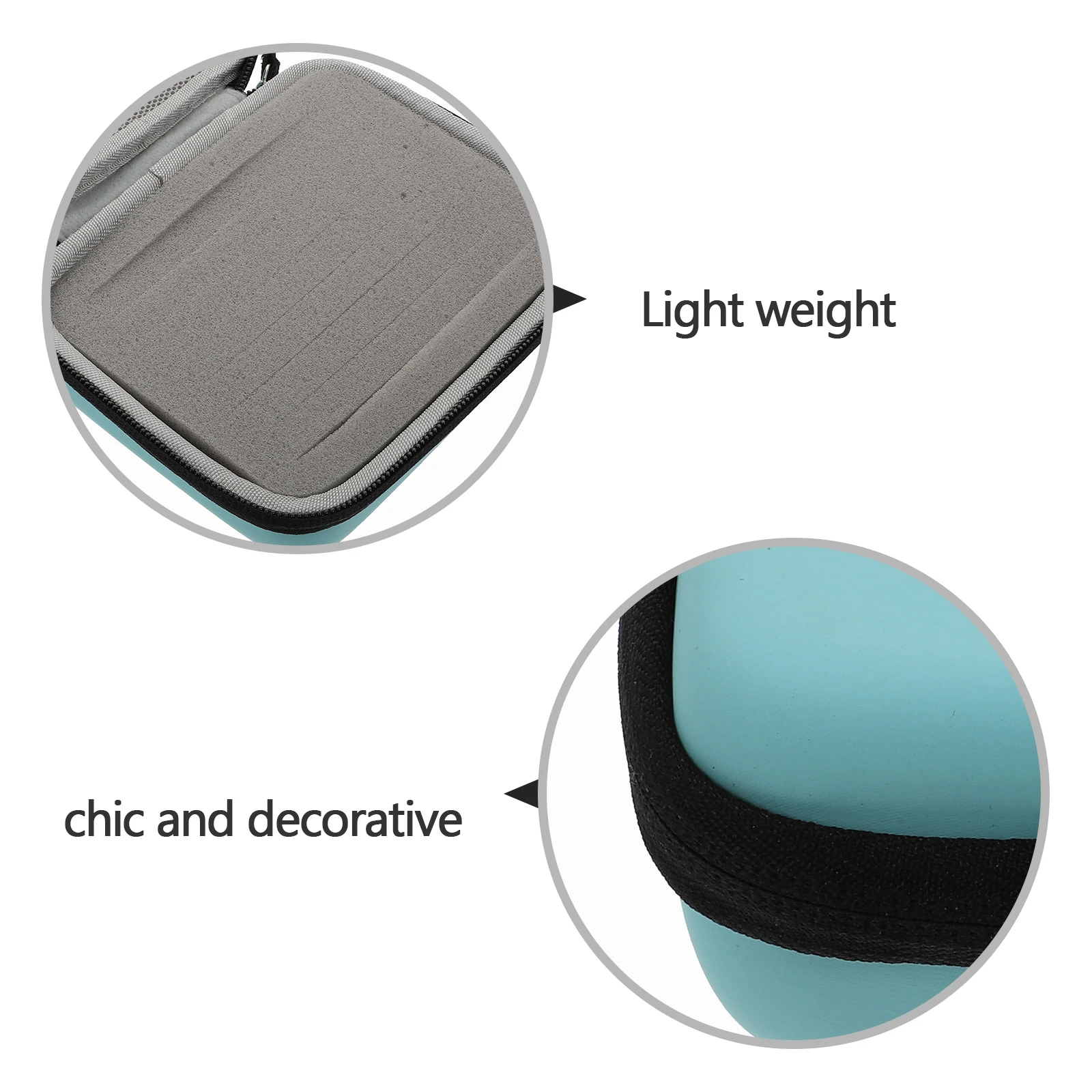 

Guitar Pick Bag Plectrum Container Vintage Storage Blue Zipper Travel ganizer EVA Lightweight Portable Jewelry C y Hairpin