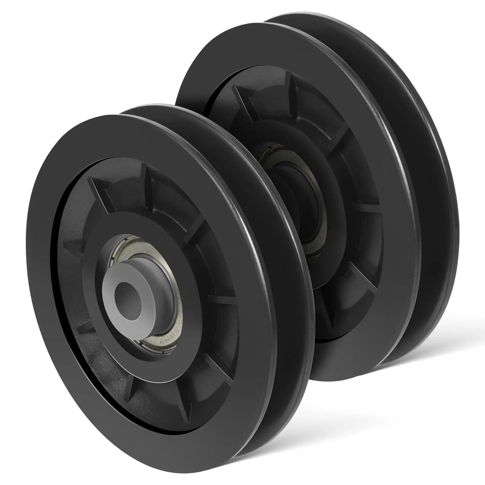 2Pcs Fitness Equipment Pulley Wheel Replacement Heavy-Duty Nylon Bearing Smooth Gym Cable Pulley System Accessories Weight