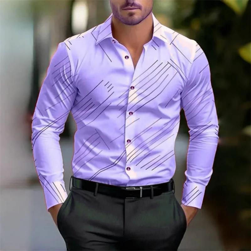 Camisa de manga larga para hombre, ropa Hawaiana de negocios, informal, de un solo pecho, 10 colores, novedad de 2024