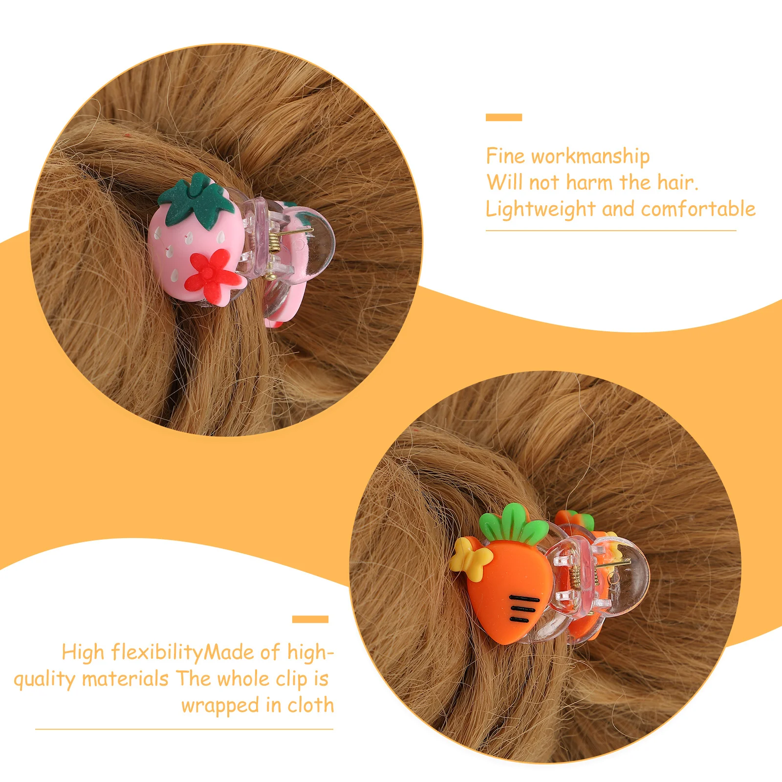 

20pcs Cartoon Claw Clips Baby Girl Dense Thin Hair Resin Jaw Pins Assorted Colors Sweet Styling Barrettes Fresh Girly