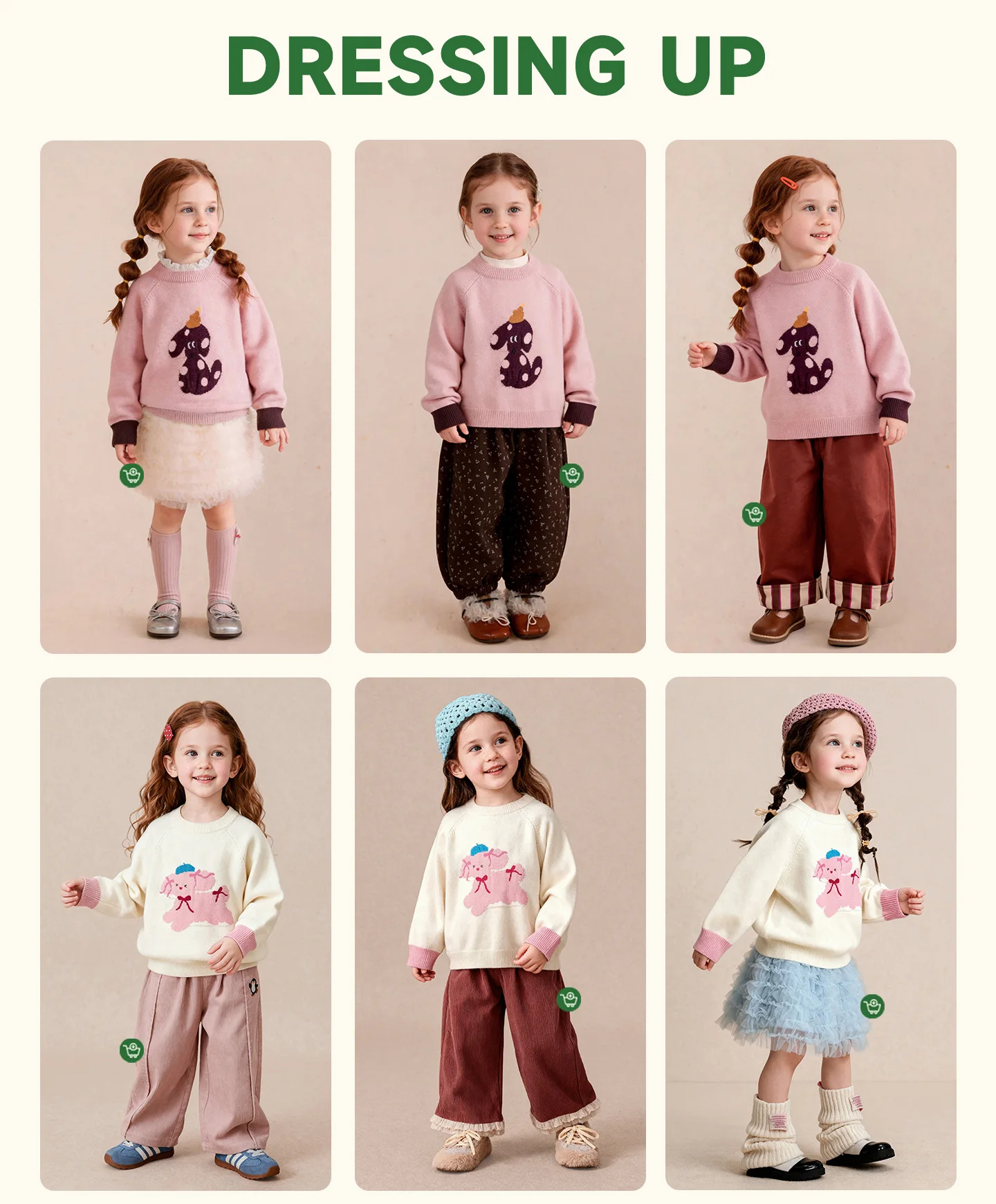 Amila 2026 Herbst Neuer Kinderpullover aus Wolle mit Raglanärmeln, Cartoon-Motiv mit niedlichen Haustieren, modisch, lässig, bequem, für den täglichen Gebrauch, Langarm-Oberteil – Detail 2