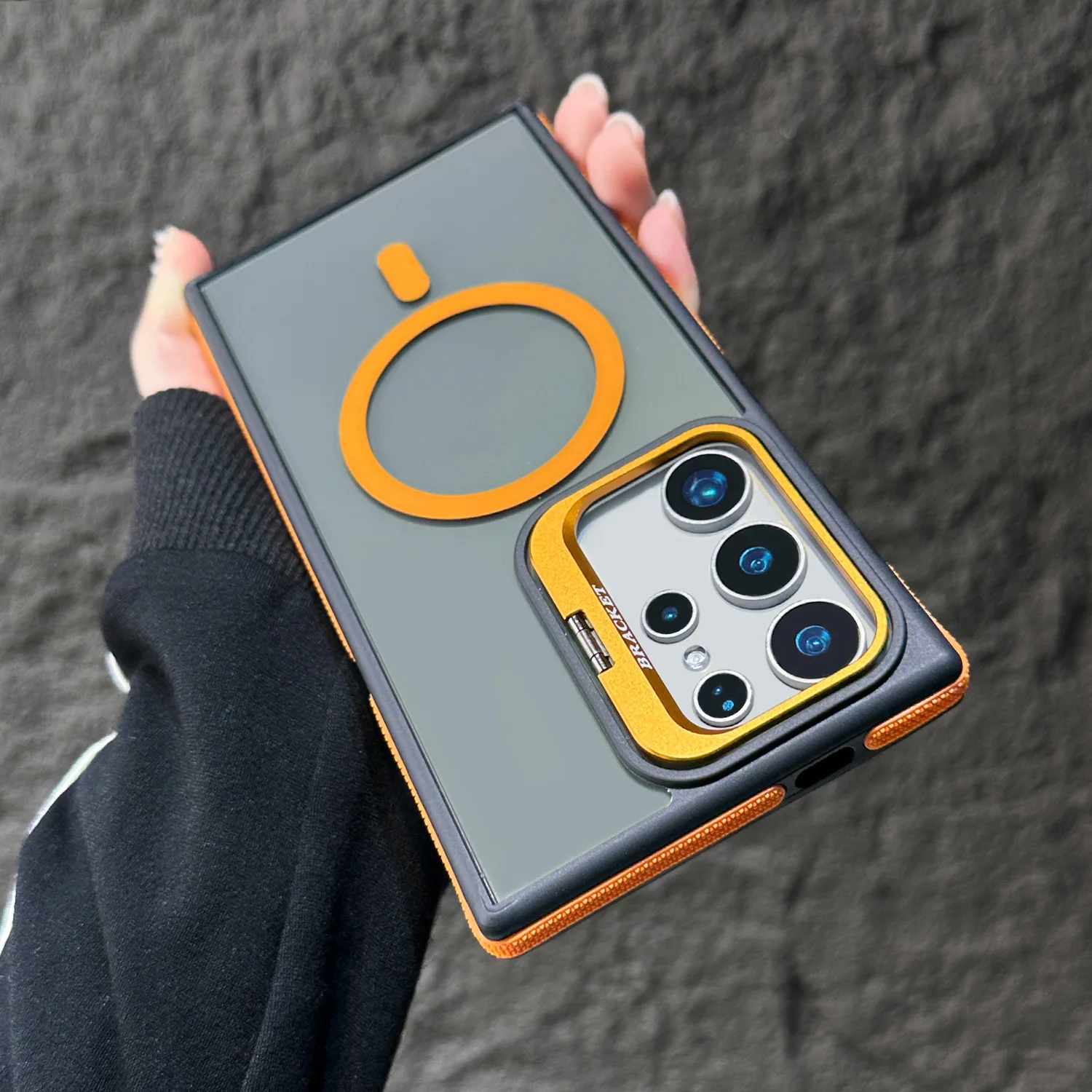 Luxuriöse magnetische Hülle für Samsung S25 Ultra S24 Ultra Funda, Metalllinsenschutz, Ständer, stoßfeste Abdeckung, Stoßstangenschale