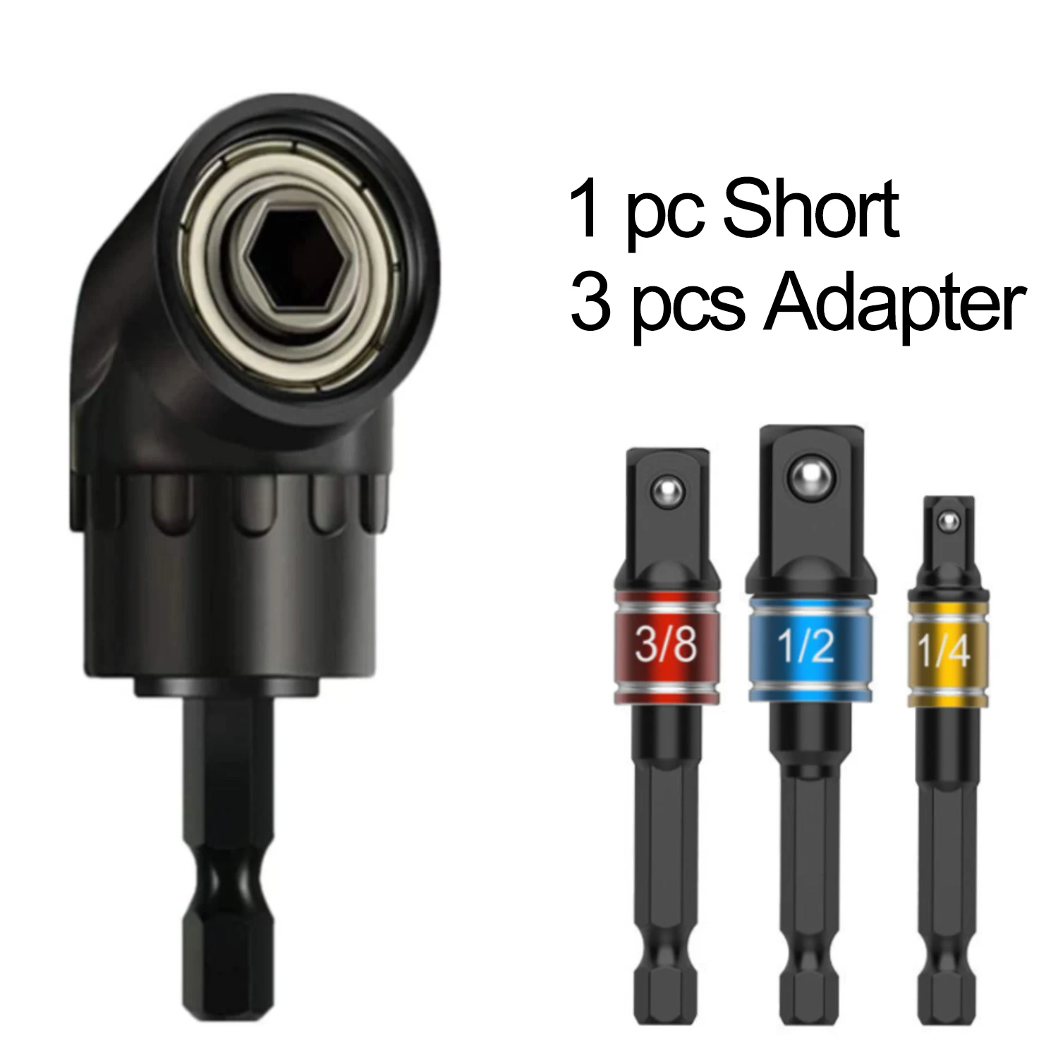 1/4pcs 105 Degree Right Angle Drill Adapter, 1/4 Flexible Extension Bit Kit With Magnetic Drill Bit Socket & Soft Shaft For Powe