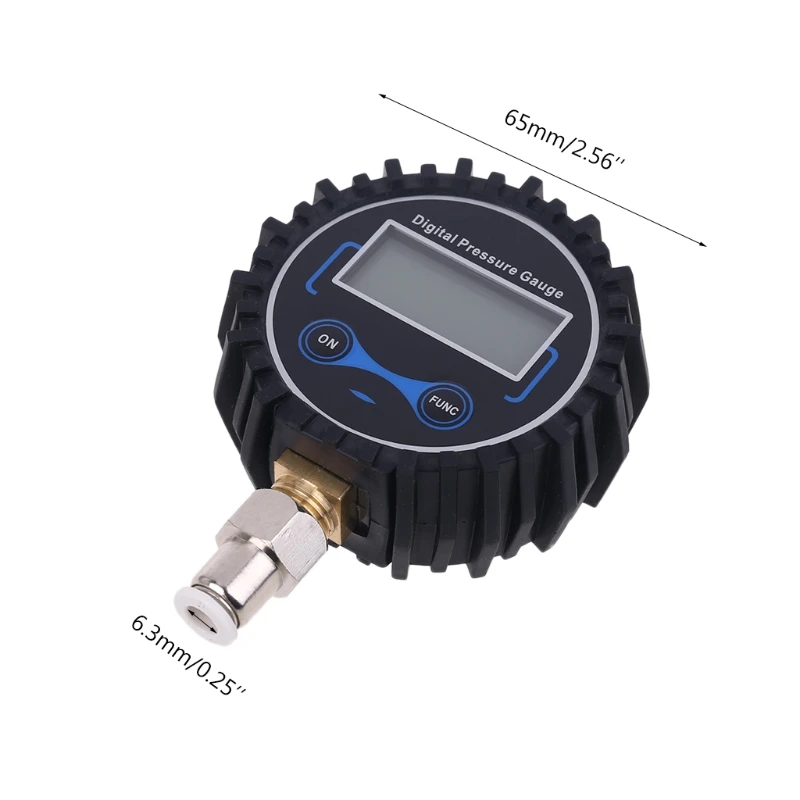 200PSI /BAR/KPA/kg/cm2 Digital Pressure Gauge with Straight Plug fitting 6mm Drop Shipping