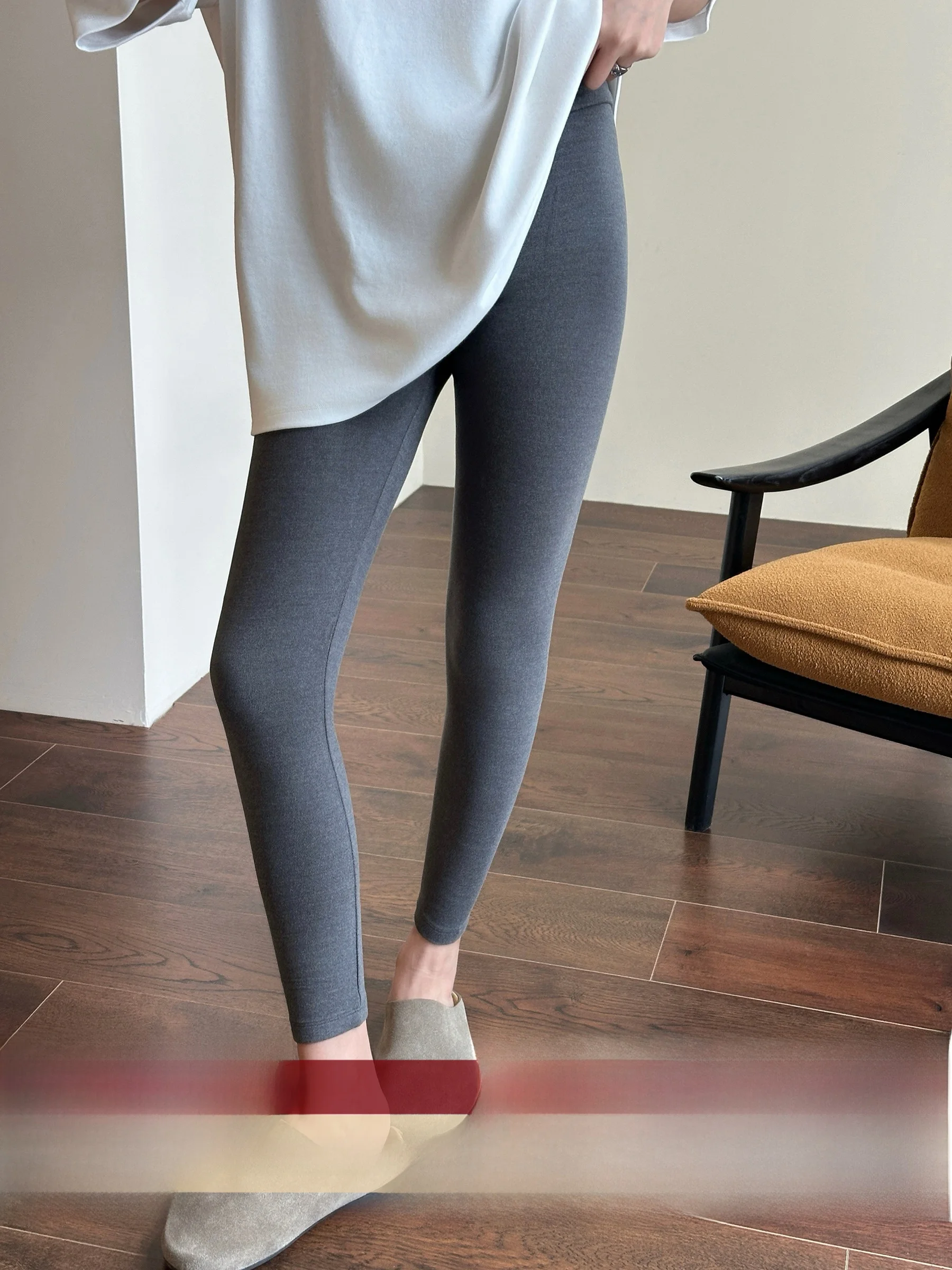 

WANGER Thiened двусторонние женские термобрюки с высокой талией, длинные брюки с подтяжкой ягодиц, зимние брюки