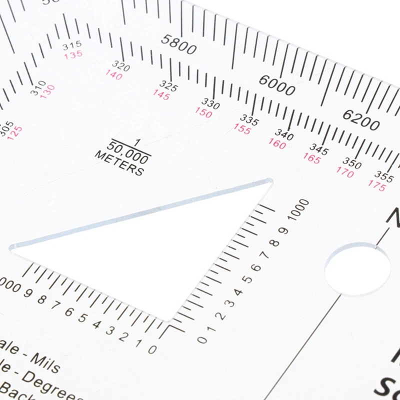 5x5\'\' Military MGRS Coordinate Scale Map Reading and Land Navigation Topographical Map Scale Protractor 3 Kinds of Scale