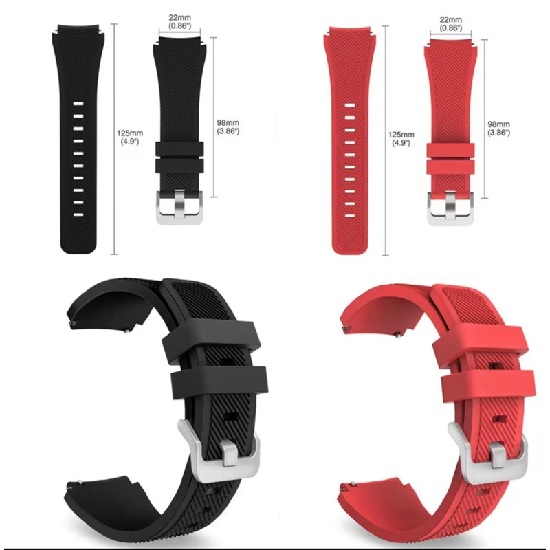 20mm 22mm Band for Samsung Galaxy Watch444mm40mm 5 pro active 2 Gear s3 silicone correa bracelet Huawei watchGT/2/3strap