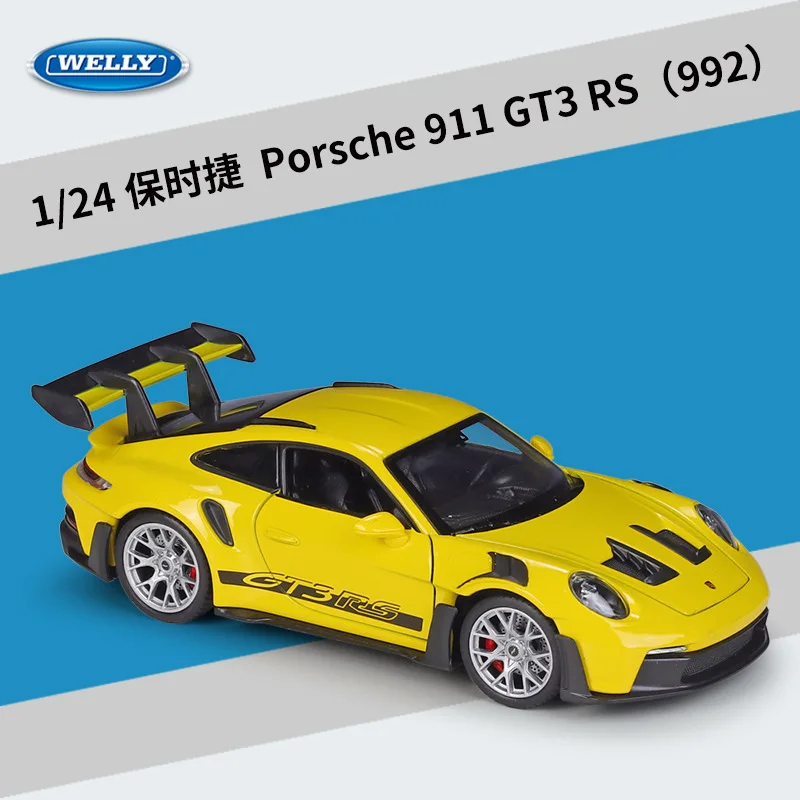 Welly 1:24 Porsche 911 GT3 RS 992 Sports Car Simulation Alloy  Model Cars Toys Collectibles Gift Sets