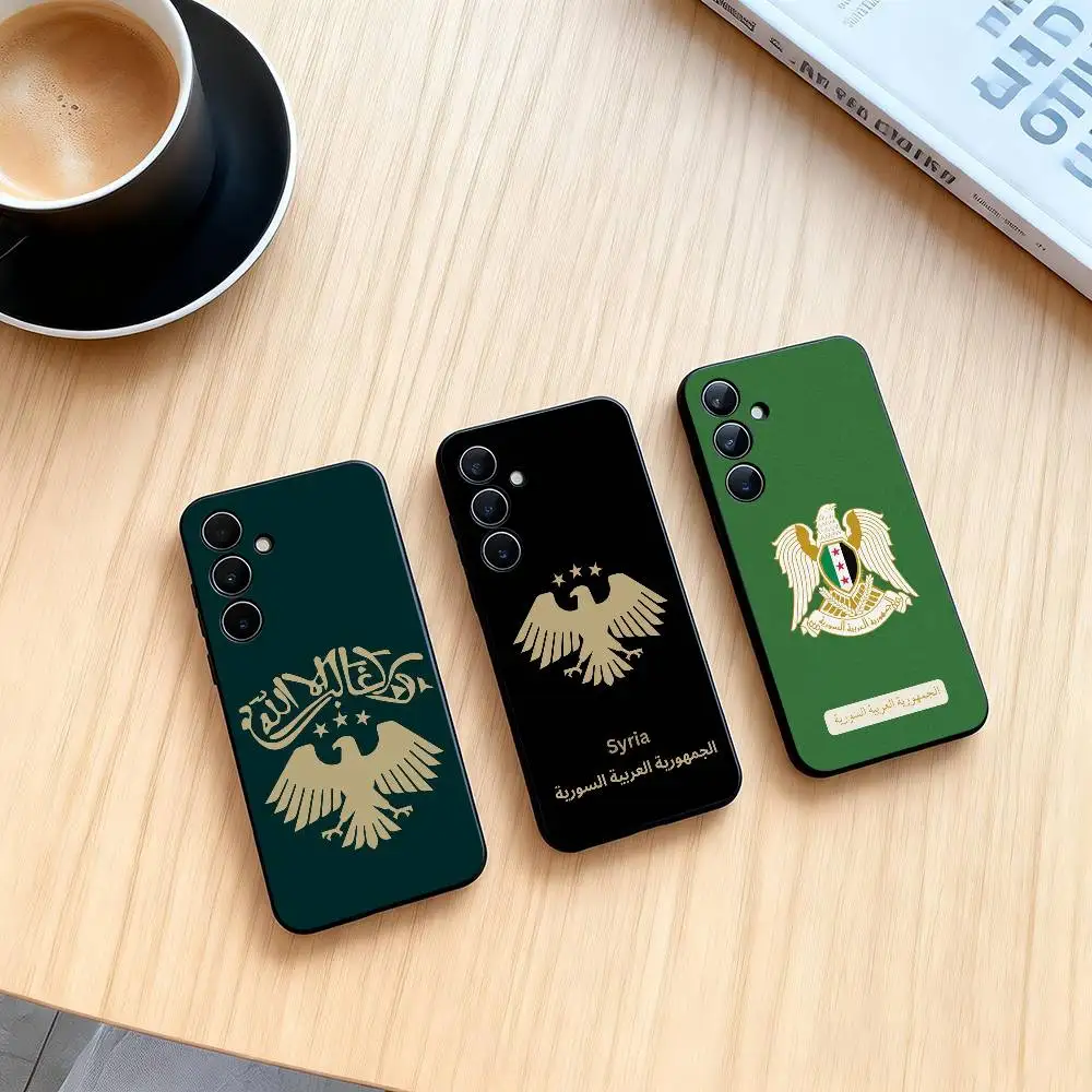Syria Syrian Flag National Emblem  Phone Case Black Silicone Soft For Samsung Galaxy A73,A72,A71,A70,A53,A52,A51Gift