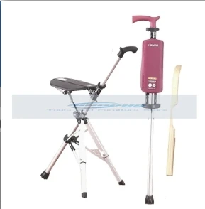 The Elderly Non-slip Crutch Chair Dual-purpose Crutch with Stool Can Sit Folding Seat Portable Multi-purpose Crutch Stool