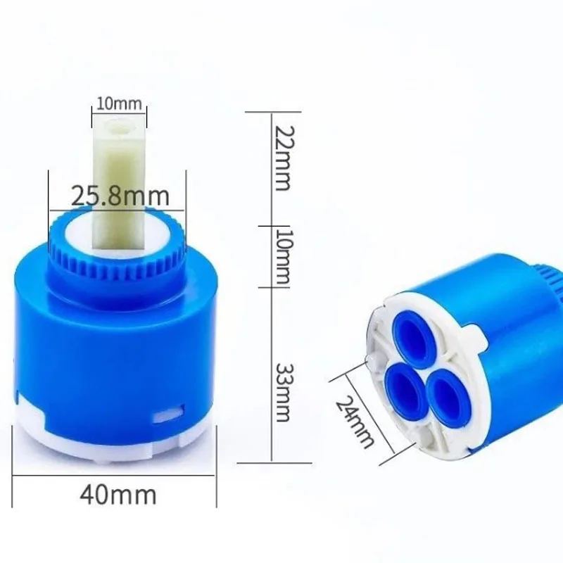 35mm 40mm Ceramic Disc Cartridge Faucet Valve Core PP Plastic Thermostatic Mixer Cartridge Replacement for Bathroom Kitchen Sink