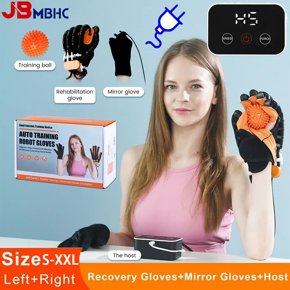 Left & Right Hand Massage Rehabilitation Robot Gloves for Stroke Hemiplegia Hand Function Recovery Device Finger Training Tool