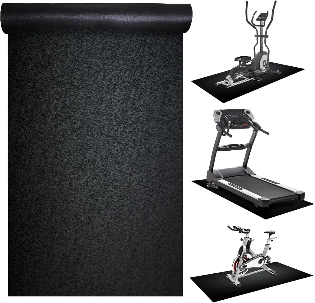 

Peohud Exercise Equipment Mat, 8 x 3 Ft Treadmill Mat, High Density Bike Mat, Hard Floor Protector Mat for Fitness Equipment