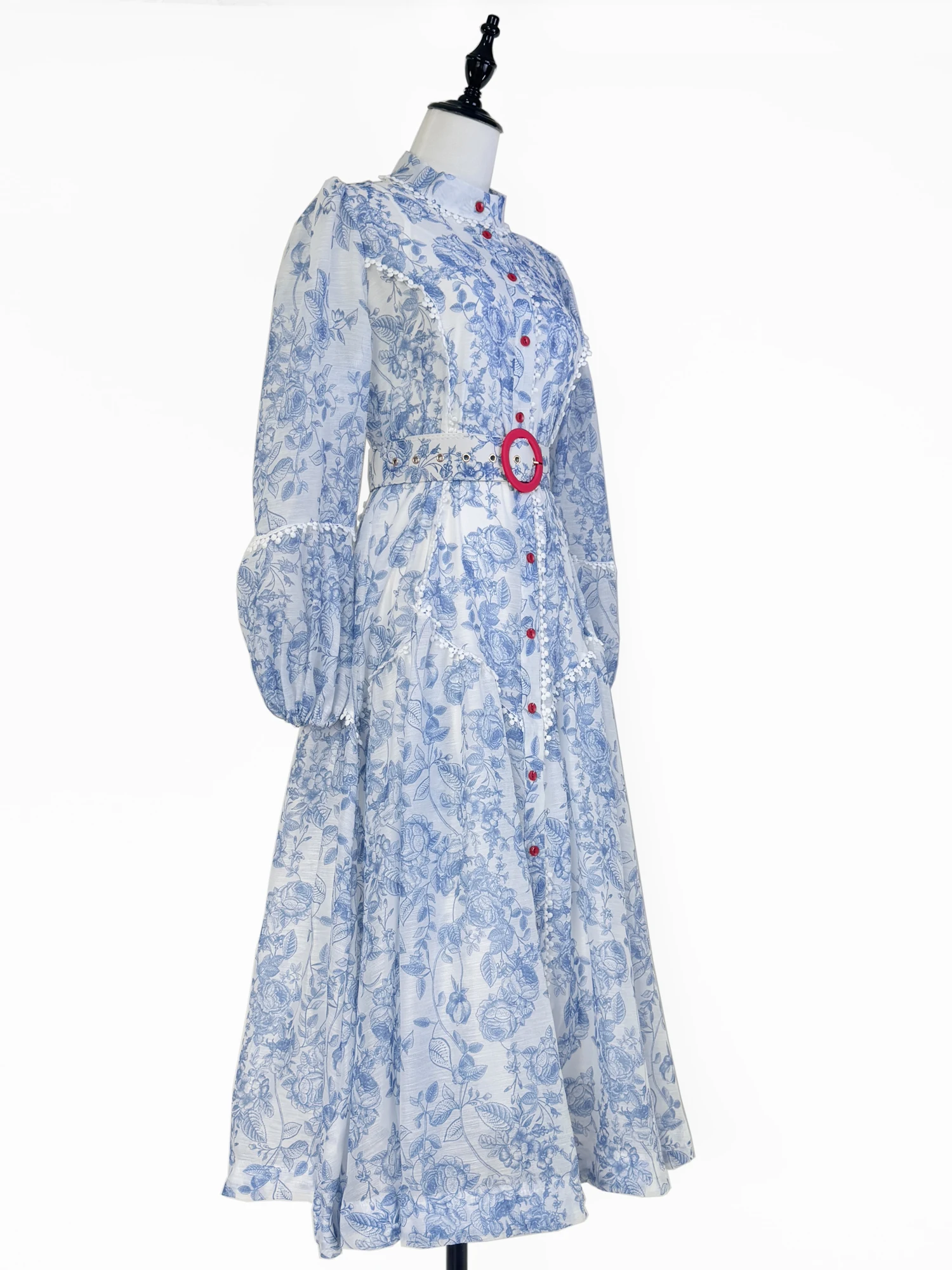 Ele – bordure en dentelle mi-longue épissée, avec grand ourlet de jupe et imprimé Floral rétro d'australie pour femmes d'âge moyen