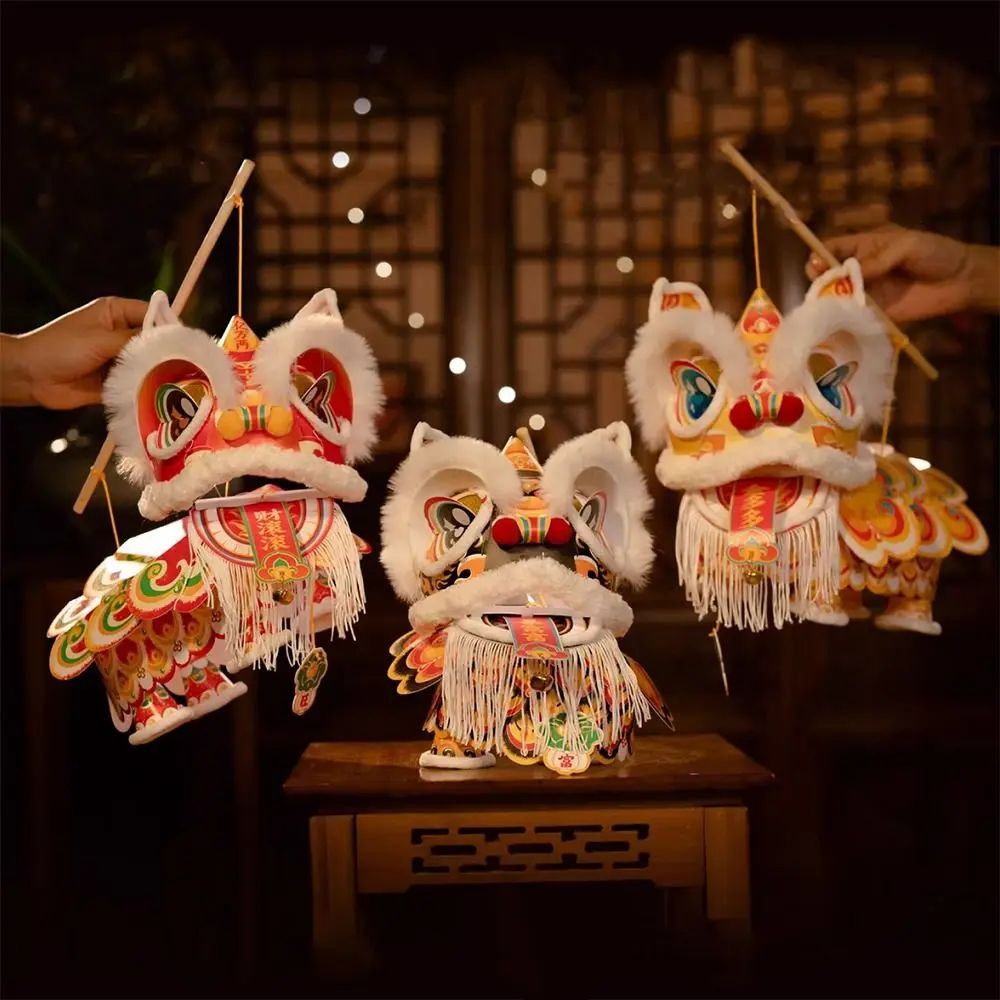 

2026 New Year Lion Dance Lantern Ancient Waterproof New Year Lantern Handheld DIY Material Package Luminous Lantern