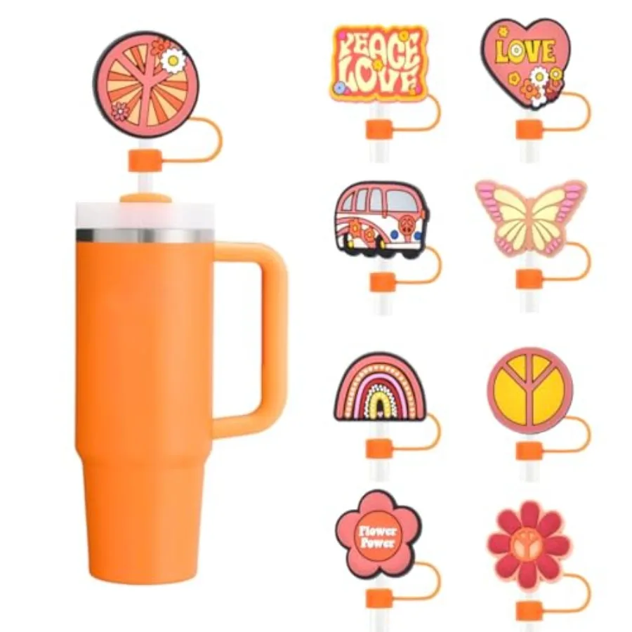 9 Stück süße Strohtoppe 30 Unzen 40 Unzen Tumbler 10 mm wiederverwendbares süßes Zubehör für Stanley Cup Strohabdeckung kann für verschiedene Occ geeignet
