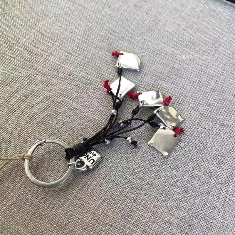 2023 new high quality fashion UNO Health peace good luck key chain silver factory wholesale gift free shipping