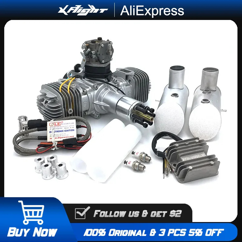 

DLE120 120CC 2-Cylinder 2-Stroke Engine for RC Airplane, with 180W Power Generation System, Air-Cooled
